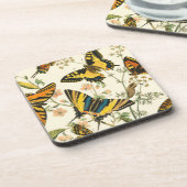 蝶カラフルと毛虫の集まり コースター (左側)