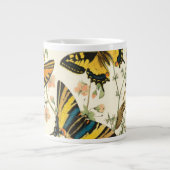 蝶カラフルと毛虫の集まり ジャンボコーヒーマグカップ (正面)