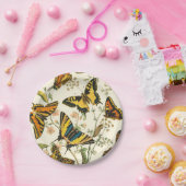 蝶カラフルと毛虫の集まり ペーパープレート (パーティー)