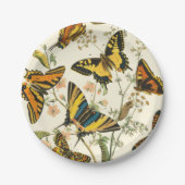 蝶カラフルと毛虫の集まり ペーパープレート (正面)