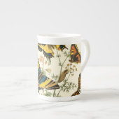 蝶カラフルと毛虫の集まり ボーンチャイナマグカップ (正面右)