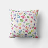 蝶カラフルと花の枕 クッション (裏面)