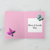 蝶カラフルと花を編集可能 カード (内部)