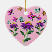 蝶カラフルと花 セラミックオーナメント (裏面)