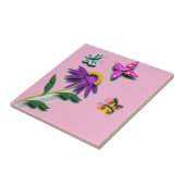 蝶カラフルと花 タイル (側面)