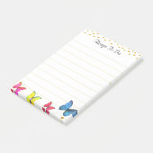 蝶カラフルと金ゴールド紙吹雪 ポストイット (アングル)