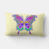 蝶カラフルな入れ墨のスタイル ランバークッション (裏面)