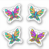 蝶カラフルのシファンシーッカー シール (正面)