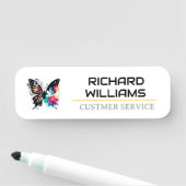 "蝶カラフルの名前タグ – Richard Williams Cu 名札 (インサイチュ)