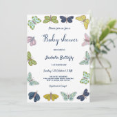 蝶カラフルの夏の赤ちゃん 招待状 (スタンド正面)