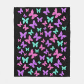 蝶カラフルの宝石 フリースブランケット (正面)