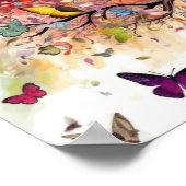 蝶カラフルの木 ポスター (角)