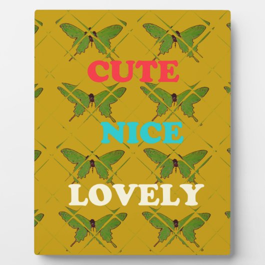 蝶カラフルの装飾：かわいい、素敵、素敵。 フォトプラーク (正面)