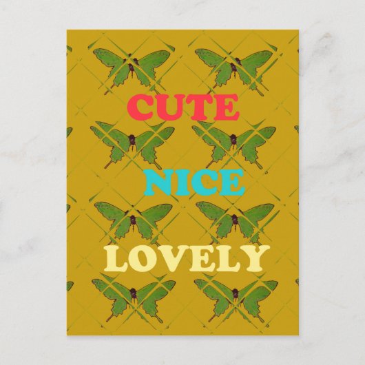 蝶カラフルの装飾：かわいい、素敵、素敵。 ポストカード (正面)