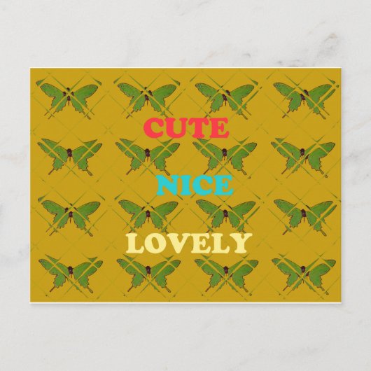 蝶カラフルの装飾:かわいい、素敵、素敵。 ポストカード (正面)