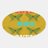 蝶カラフルの装飾:かわいい、素敵、素敵。 楕円形シール (正面)