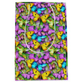 蝶カラフルの ミディアムペーパーバッグ (正面)