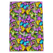 蝶カラフルの ミディアムペーパーバッグ (裏面)