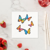蝶カラフルイラストレーション スタンダードカクテルナプキン (インサイチュ)