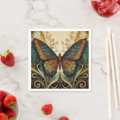 蝶カラフルイラストレーション スタンダードカクテルナプキン (インサイチュ)