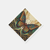 蝶カラフルイラストレーション スタンダードカクテルナプキン (角)