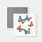 蝶カラフルイラストレーション マグネット (正面/裏面)