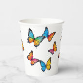 蝶カラフルイラストレーション 紙コップ (左)