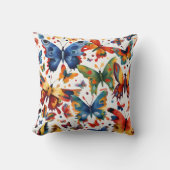 蝶カラフルスケッチ クッション (正面)