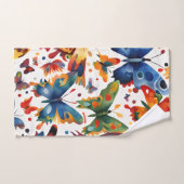 蝶カラフルスケッチ バスタオルセット (ハンドタオル)