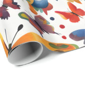 蝶カラフルスケッチ ラッピングペーパー (ロールコーナー)