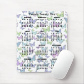 蝶カラフルデザイン2025カレンダー マウスパッド (マウス)