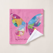 蝶カラフルバスタオルセット バスタオルセット (ウォッシュタオル)