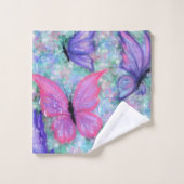 蝶カラフルバスタオルセット バスタオルセット (ウォッシュタオル)