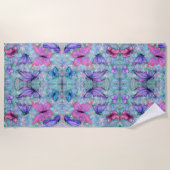 蝶カラフルビーチタオル ビーチタオル (正面)