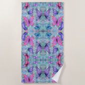 蝶カラフルビーチタオル ビーチタオル (正面)