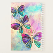 蝶カラフルプランナー – あなたのテキストと年 プランナー手帳 (裏面)