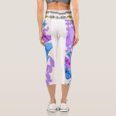 蝶カラフルプリントレギンススタイリッシュ&心地よい カプリレギンス (裏面)