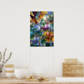 蝶カラフルポスター ポスター (キッチン)