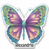 蝶カラフルモノグラム防水 シール (正面)