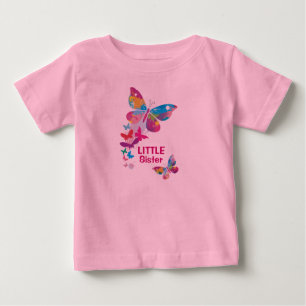 蝶カラフルリトルシスターシャツ ベビーTシャツ