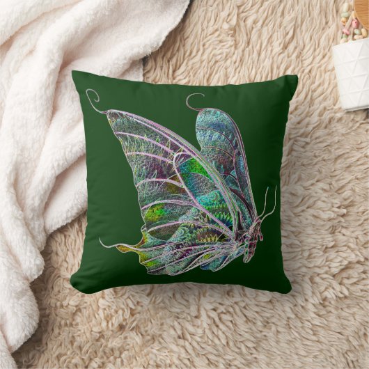 蝶カラフル可逆まくら クッション (ブランケット)