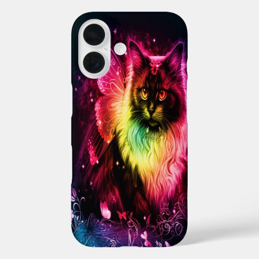 蝶カラフル子猫 Case-Mate iPhoneケース (裏面)