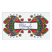 蝶カラフル形の  名札 (正面)