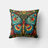 蝶カラフル抽象芸術イラストレーション クッション (裏面)