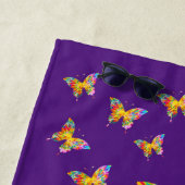 蝶カラフル抽象芸術 ビーチタオル (インサイチュ)