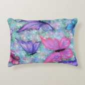 蝶カラフル枕飛んでいるの喜び アクセントクッション (正面)