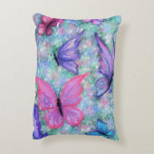 蝶カラフル枕飛んでいるの喜び アクセントクッション (裏面(縦))