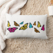 蝶カラフル枕 ランバークッション (ブランケット)