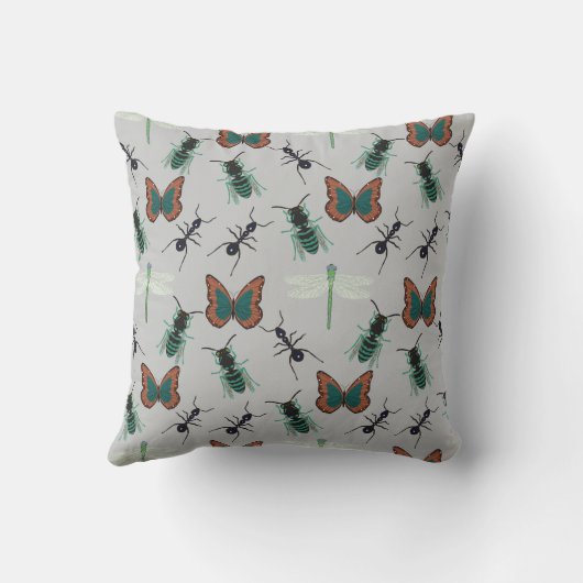 蝶カラフル柄 クッション (裏面)