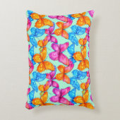 蝶カラフル模様 アクセントクッション (正面(垂直))